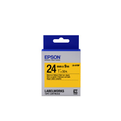 Label/LK-6YBP Pastel 24mm x 9m BK/YL