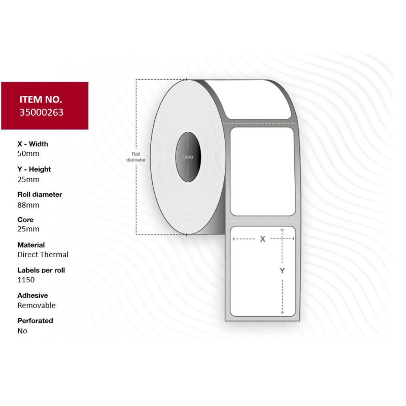 Label 50x25 - Core 25.