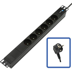 POWER STRIP 19" - 6 WAYS - 1U