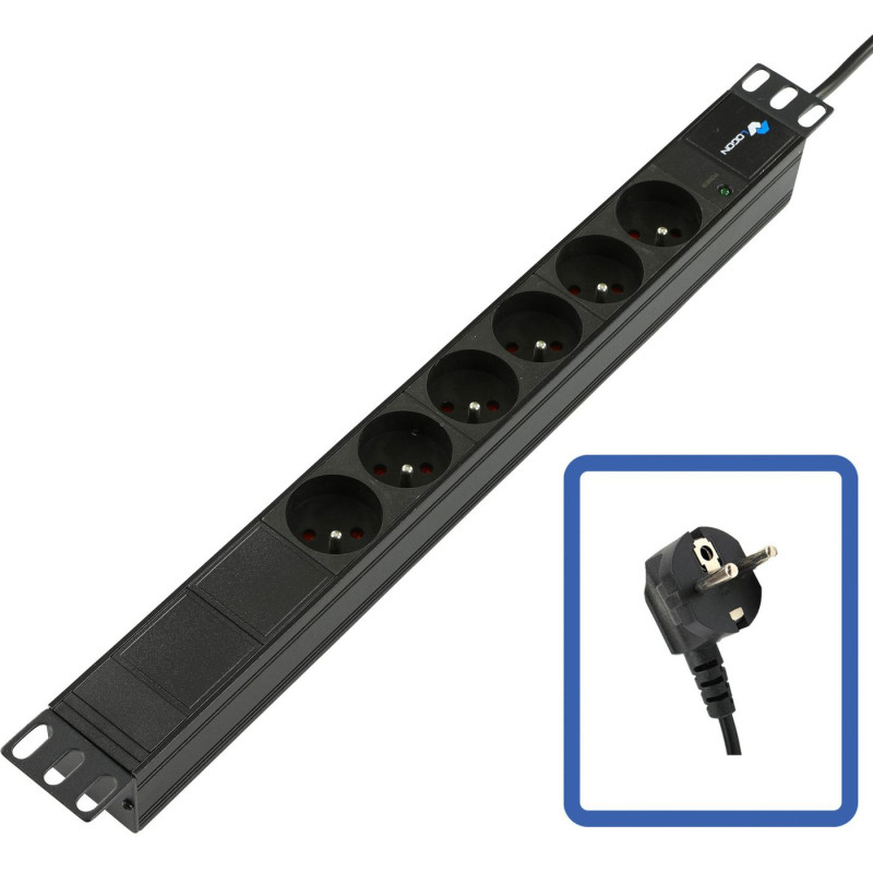 POWER STRIP 19" - 6 WAYS - 1U