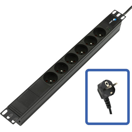 POWER STRIP 19" - 6 WAYS - 1U