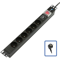 POWER STRIP 19" - 6 WAYS - 1U