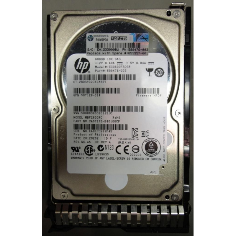 DRV HD 600GB 6G SAS 10K 2