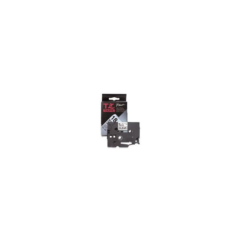 Tape Black On Clear 18mm