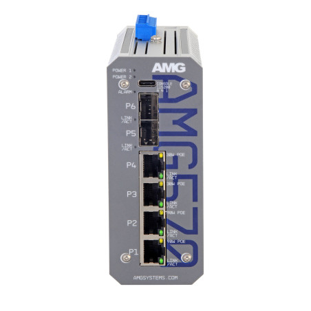 Ind 6 Port Managed Switch, 2x