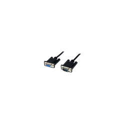 1m Black DB9 RS232 Null Modem Cable F/M