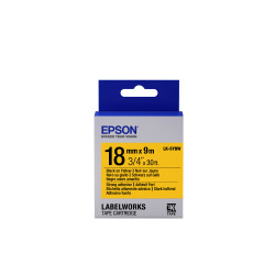 Label/LK-5YBW Strong Adh 18mm x 9m BK/YL