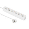 6-way Schuko Socket 5M White