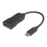 USB3.1 C-DP. M/F. Black. 15cm