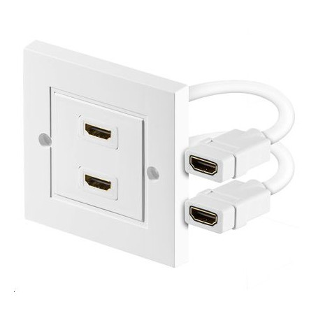 HDMI Wall socket 2 port white