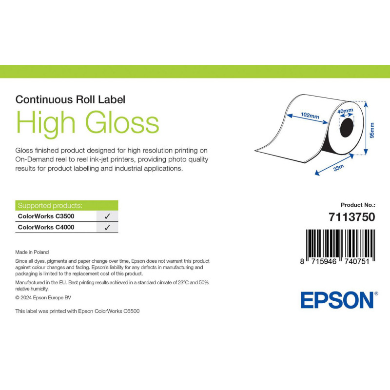 High Gloss Label - Continuous
