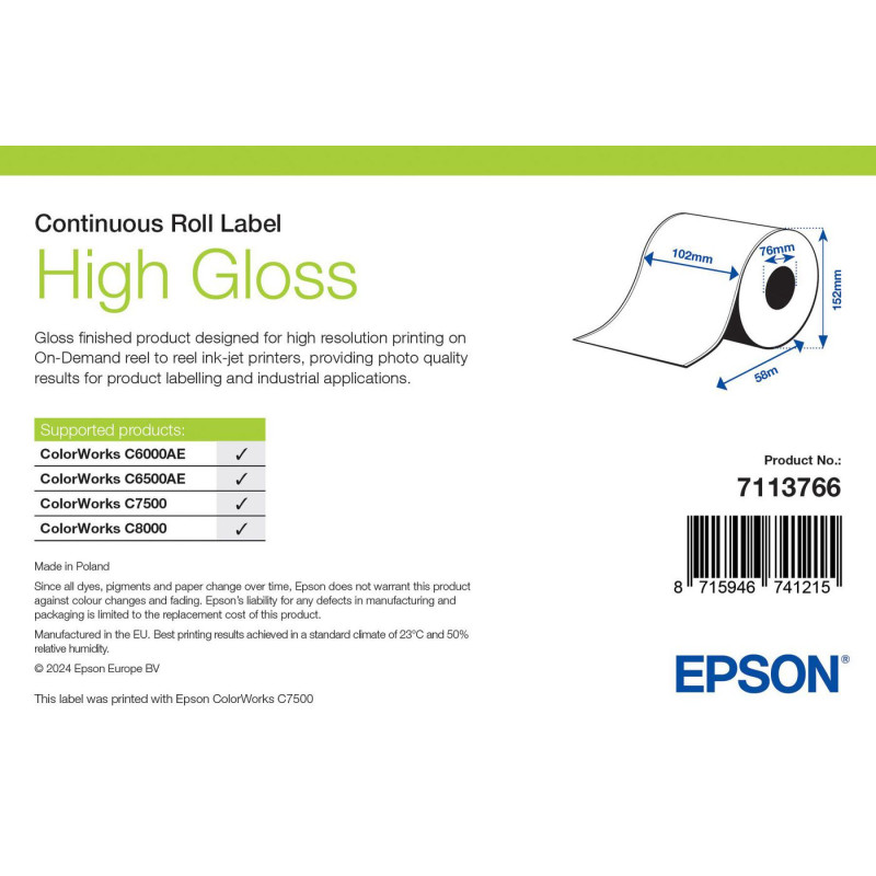 High Gloss Label - Continuous