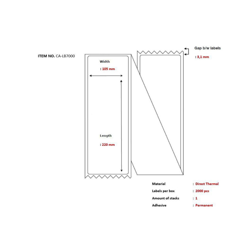 Ship-label 105 x 220mm,