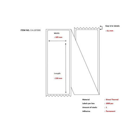 Ship-label 105 x 220mm,