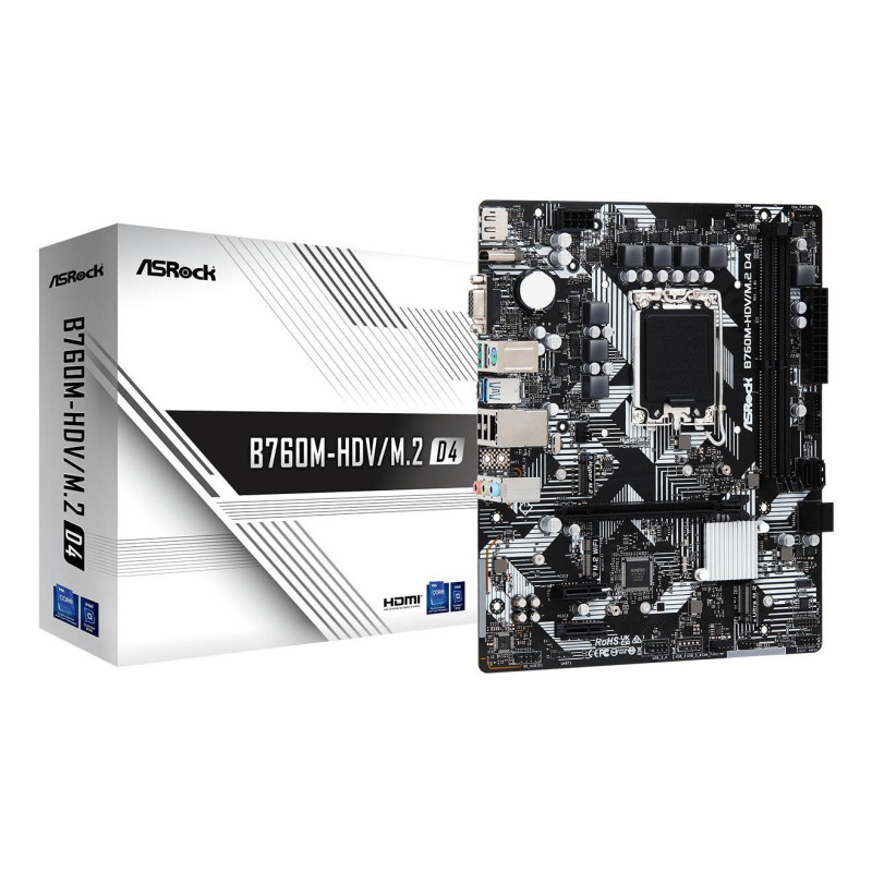 Placa Base Asrock B760M-HDV M2 D4 Socket 1700/ DDR4/ PCIe 4. | APLIUM