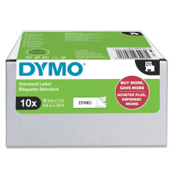 Multipack 10 Cintas Dymo D1 19MMX7M NEGRO/BLANCO Dymo 209309 | APLIUM