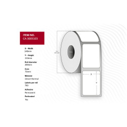 Label 148 x 210mm, Core 76mm,