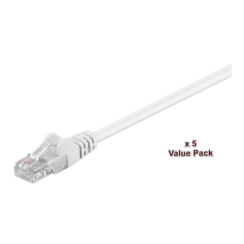 U/UTP CAT5e 15M White 5 Pack