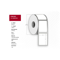 Label 102 x 76mm, Core 25mm, | APLIUM