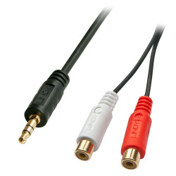Lindy 35678 cable de audio 0,25 m 2 x RCA 3,5mm Negro, Rojo, | APLIUM