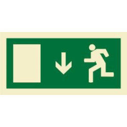 200X100 DOWN EXIT SIGN