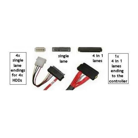 Int. SAS/SATA 4-port Cable