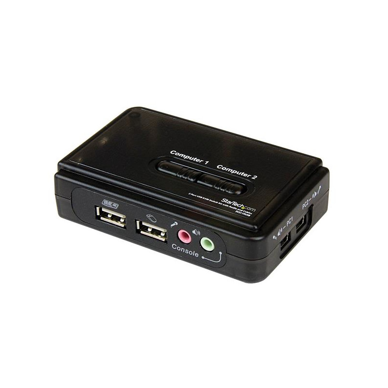 2 Port USB KVM Switch w/Audio+Cables
