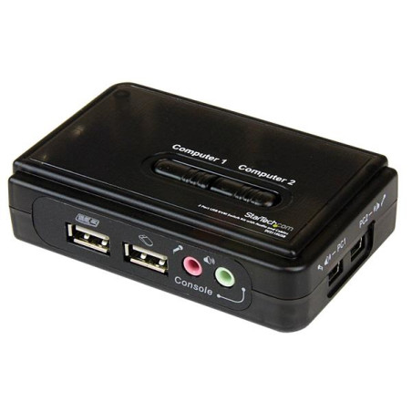 2 Port USB KVM Switch w/Audio+Cables