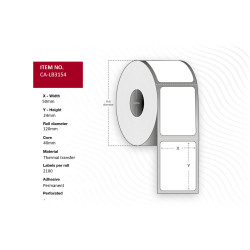 Label 50x24mm, Core 40. | APLIUM