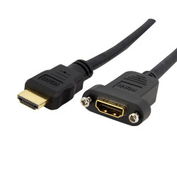 3 ft HDMI Cable for Panel Mount - F/M