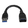 6in Black USB 3.0 Extension Cable A to A