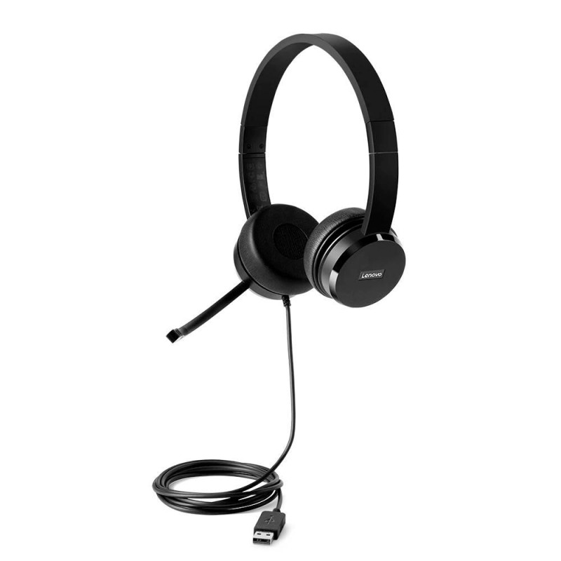 Lenovo 100 - Auricular - en oreja - cableado - USB - negro