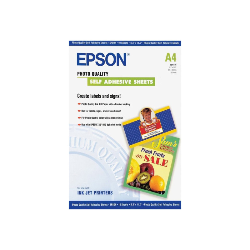Epson Photo Quality Self Adhesive Sheets - Autoadhesivo - A4 (210 x 29