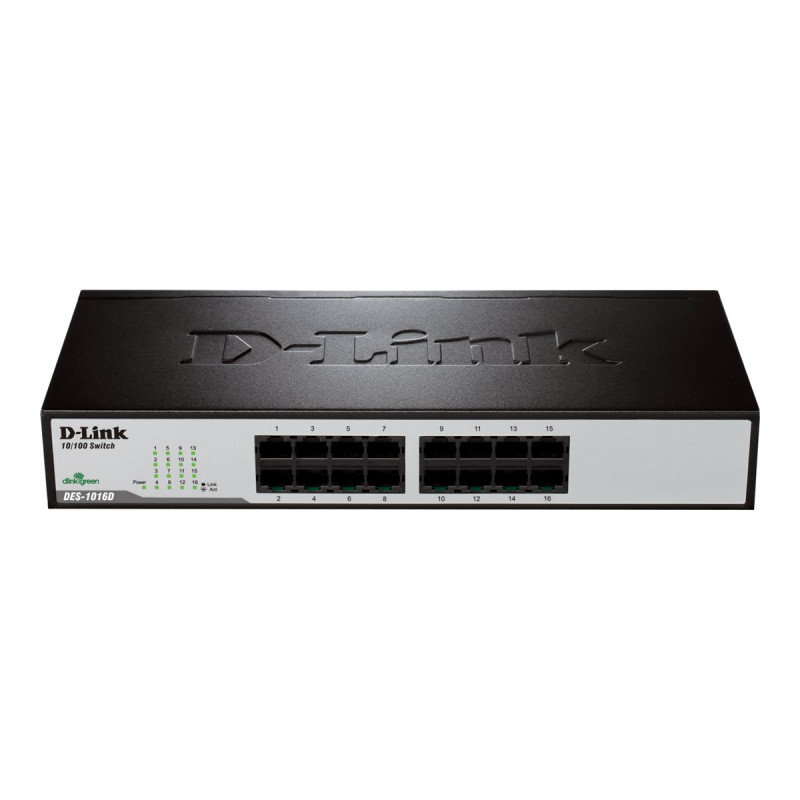 D-Link DES 1016D - Conmutador - 16 x 10/100 - sobremesa
