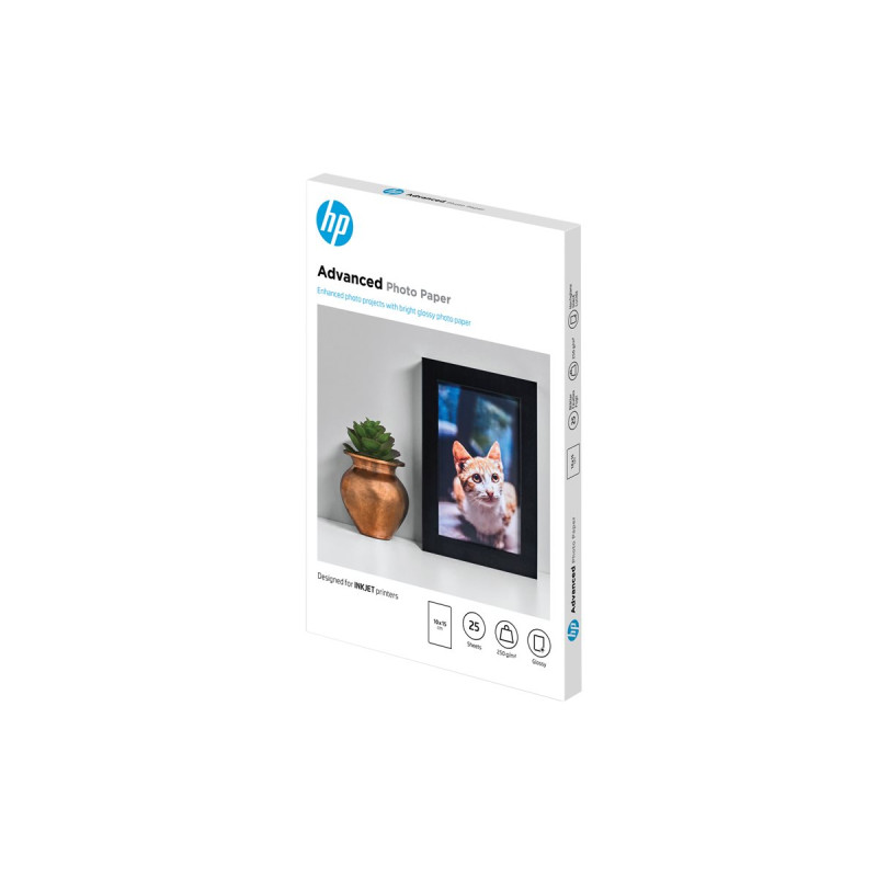 HP Advanced Papel fotográfico con brillo - Brillante - 100 x 150 mm -