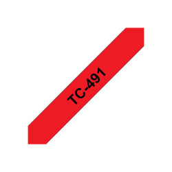 Brother - Negro sobre rojo - rollo (0,9 cm) tipo laminado - | APLIUM
