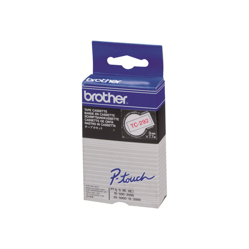 Brother - Blanco, rojo - Rollo (0,9 cm x 7,7 m) 1 uds. cinta para impr