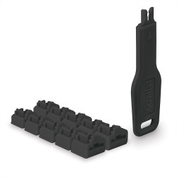 RJ45 Port Locks Black, 10x +