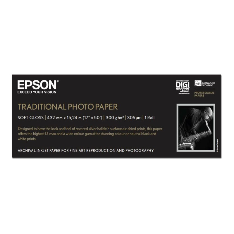 Epson Traditional Photo Paper - Rollo (43,2 cm x 15 m) - 300 g/m² - pa