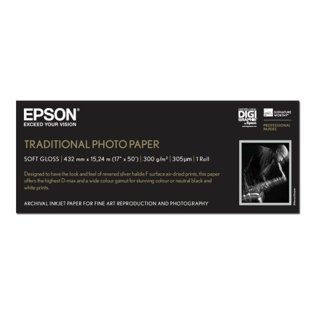 Epson Traditional Photo Paper - Rollo (43,2 cm x 15 m) - 300 g/m² - pa