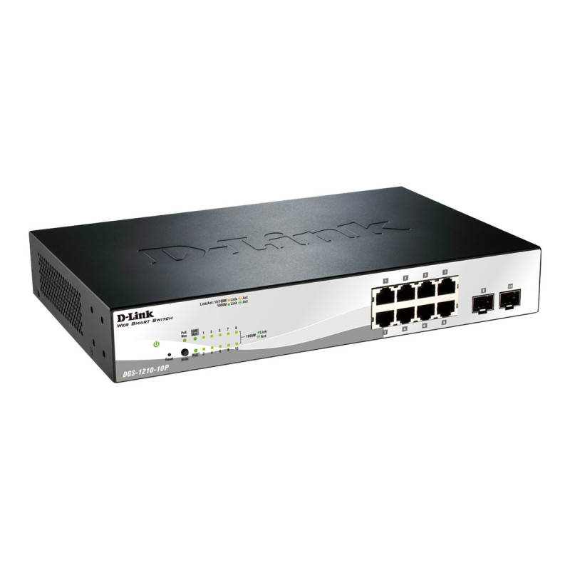Switch D-Link DGS-1210-10P 10 Puertos/ RJ-45 Gigabit 10/100/1000 PoE/