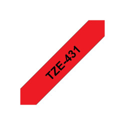 TZE431 12MM Black On Red Tape | APLIUM