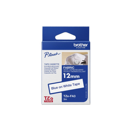 Brother TZe-FA3 - Tejido - azul marino y blanco - Rollo (1,2 cm x 3 m)