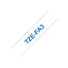 Brother TZe-FA3 - Tejido - azul marino y blanco - Rollo (1,2 cm x 3 m)