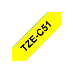 Brother TZe-C51 - Negro sobre amarillo - Rollo (2,4 cm x 5 m | APLIUM