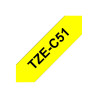 Brother TZe-C51 - Negro sobre amarillo - Rollo (2,4 cm x 5 m | APLIUM