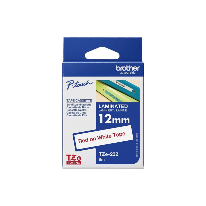 TZE232 12MM Red On White Tape | APLIUM