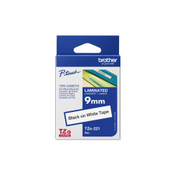 TZE-221 Laminated Tape 9MM 8M Black On White | APLIUM