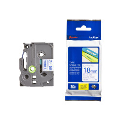 TZE-243 Laminated Tape 18MM 8M Blue On White | APLIUM