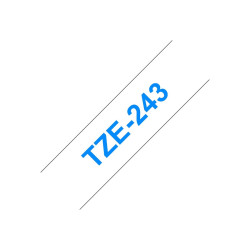 TZE-243 Laminated Tape 18MM 8M Blue On White | APLIUM